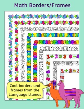Preview of Math Borders frames for worksheets/task cards/activities