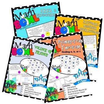Preview of Math Bowl Activity Bundle | 9 Station Activities