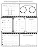 Math Boxes Template - Fill in the blanks!