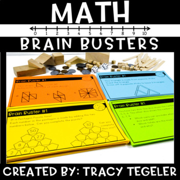 Preview of Early Finisher Math Task Cards (Math Brain Busters)