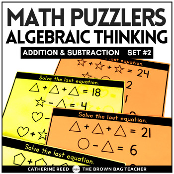 Preview of Math Logic Puzzles Set 2: 1st & 2nd Grade Algebraic Thinking & Math Enrichment