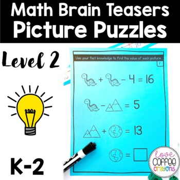 Preview of 1st & 2nd Grade Math Enrichment | Picture Brain Teasers | Level 2