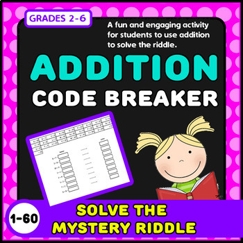 Preview of Math Breakout BUNDLE: 60 Addition Code Breaker Puzzles! Solve Mystery Riddles.