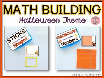 Preview of Math Building Numbers and Shapes - Halloween Theme