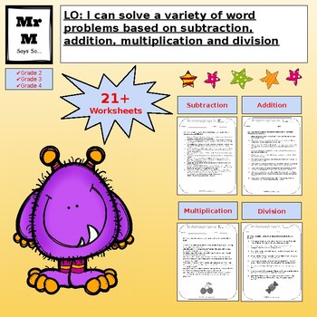 Bundle: Addition, Subtraction, Multiplication And Division Word Problems