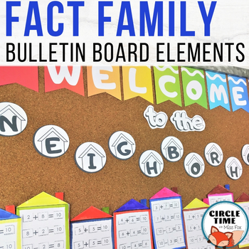 Preview of Math Bulletin Board Activity Fact Family Craftivitiy 1st Grade Classroom Display