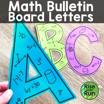 werknemer wenselijk Kneden Math Bulletin Board Letters by Rise over Run | TPT