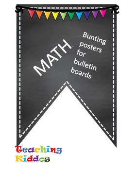 Preview of Math Bulletin Board multi color rainbow pennant pineapple chalkboard