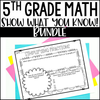 Preview of 5th Grade Math Activities - Show What You Know - BUNDLE