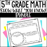 5th Grade Math Activities - Show What You Know - BUNDLE
