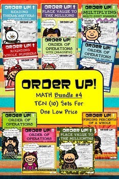 Preview of Math Bundle #4 | No Prep | Order Up! | 10 Sets