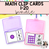 Math Bundle: Number Recognition: Clip Cards (1-20)