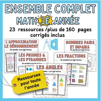 Preview of Math Curriculum Bundle 3rd grade - Ensemble de Math 3e année