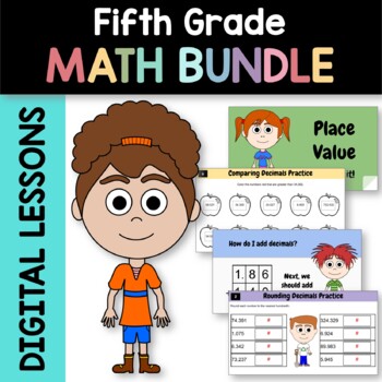 Preview of Math Bundle for Fifth Grade | Google Slides | 30% off | Math Skills Review
