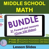 Middle School Math Bundle | PowerPoint Lesson Slides | Fra