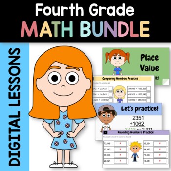 Preview of Math Bundle for Fourth Grade | Google Slides | 30% off | Math Skills Review