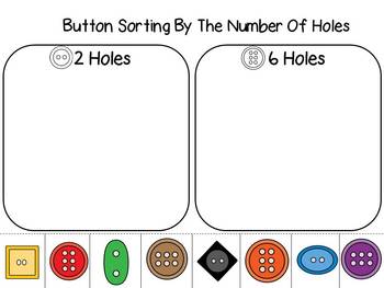 Math Button Sorting- Size, Shape, Color and Holes by Mrs Hodge's Kids