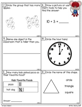 FIRST GRADE Math Formative Assessments - Year Long BUNDLE | TpT