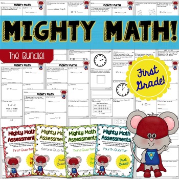 Preview of FIRST GRADE Math Formative Assessments - Year Long BUNDLE