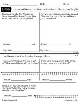 SECOND GRADE Math Summative Assessments - Measurement & Data | TpT