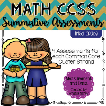 Preview of THIRD GRADE Math Summative Assessments - Measurement & Data