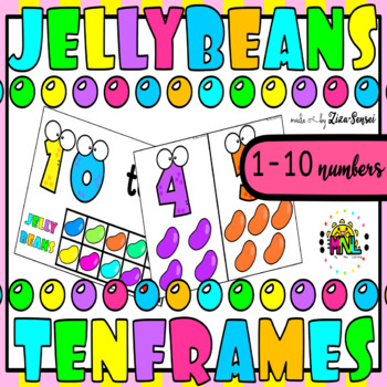 Preview of Math CENTERS Mats Ten Frames 1-10 Pack Jelly Beans Theme