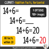 Math CLIPART:  ADDITION Facts, Horizontal Orientation