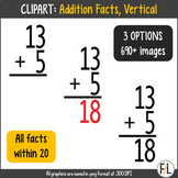 Math CLIPART:  ADDITION Facts, Vertical Orientation