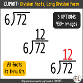 Math CLIPART:  DIVISION Facts, 1s through 12s, Long Divisi
