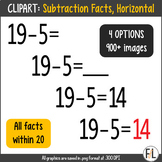 Math CLIPART:  SUBTRACTION Facts, Horizontal Orientation