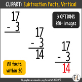 Math CLIPART: SUBTRACTION Facts, Vertical Orientation