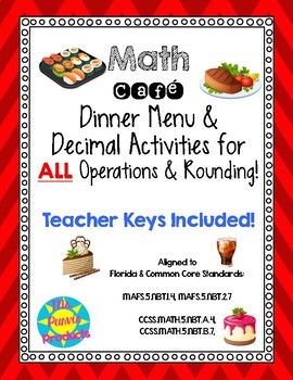 Math Cafe Decimal Activities by Ms Purvis Products | TpT