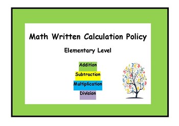 Preview of Math Calculation Policy - Elementary Level