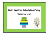 Math Calculation Policy - Elementary Level