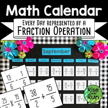 Preview of Math Calendar Bulletin Board, Fraction Operations