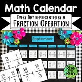 Math Calendar Bulletin Board, Fraction Operations