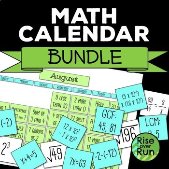 Preview of Math Calendar Bundle
