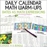 Math Calendar Dates Math Warm Ups 4th and 5th Grades Full-