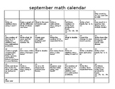 Math Calendar- September 2018