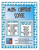 Math Calendar Songs FREEBIE