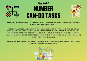 Preview of Math Can-Do Challenges Pack