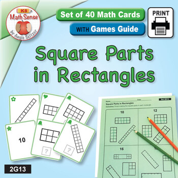 Preview of Square Parts in Rectangles: Math Sense for Area Card Games & Activities 2G13