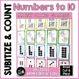 Math Card Games  - Numbers to 10  -  Subitize -  Count - K