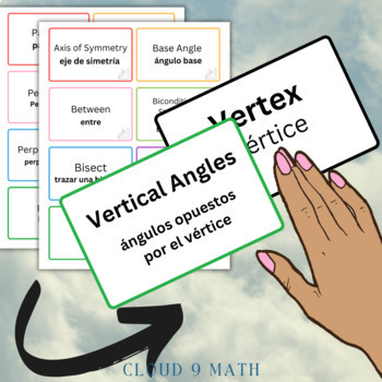 Preview of Math Cards for Geometry (Spanish Translation)