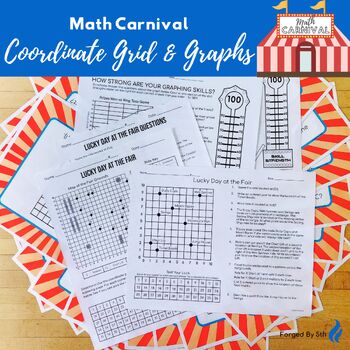 Preview of Math Carnival: Coordinate Grid & Line Graphs - Ready to Use Themed Activities
