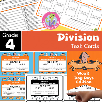 Preview of Math Centers: 4th Grade | Math Task Cards Grade 4 - Division