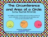 Math Center Activities for the Circumference and Area of a Circle