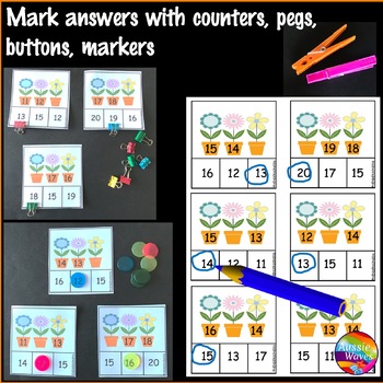 Math Center Activity Missing Numbers Patterns 11-20 by Aussie Waves