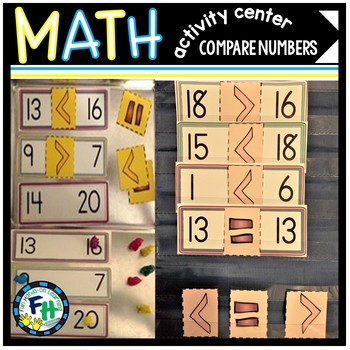 Preview of Math Activity Center (Comparing Numbers to 20)