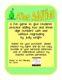 Math Center - Alien Addition (Two and Three Digit Addition)